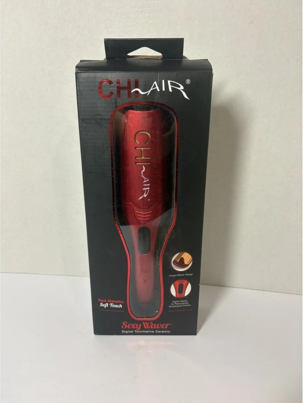 CHI Air Sexy Waver Digital Ceramic & Tourmaline Crimper Red Metallic